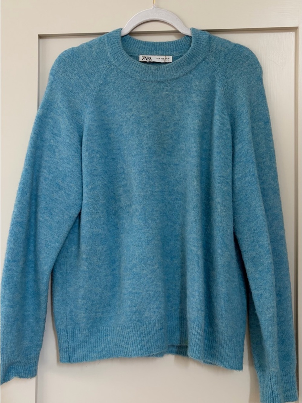 Zara Teal-Blue Lightweight Crewneck Sweater